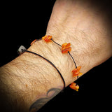 Polished Cognac Baltic Amber 3x Setting Knotted Bracelet