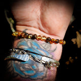 Natural Polished Green Baltic Amber Elastic Bracelet