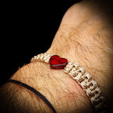 Natural Baltic Amber Heart Macrame Bracelet