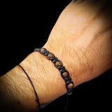 Raw Green Baltic Amber Macrame Bracelet