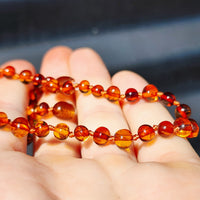 Amber Teething Necklace - Polished Cognac