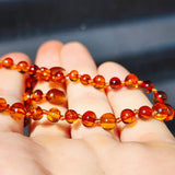 Amber Teething Necklace - Polished Cognac