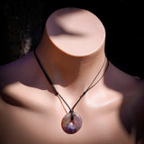 30mm Natural Amethyst Donut Pendant Necklace