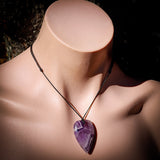 Natural Amethyst Heart Pendant Necklace