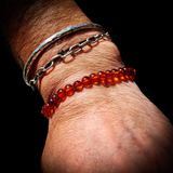Polished Cognac Baltic Amber Elastic Bracelet