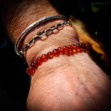 Polished Cognac Baltic Amber Elastic Bracelet