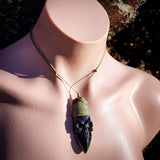 Skull Toki Black Bone Carving Pendant Necklace - NZ Maori Inspired
