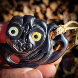 Tiki Black Bone Carving Pendant Necklace - NZ Maori Inspired