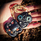 Hei Tiki XL Bone Carving Pendant Necklace - NZ Maori Inspired