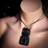 Hei Tiki Bone Carving Pendant Necklace - NZ Maori Inspired