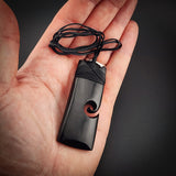 Koru Toki Black Bone Carving Pendant Necklace