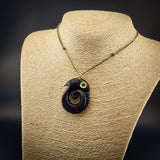 Manaia Koru Black Bone Carving Pendant Necklace