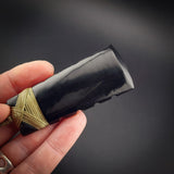 Notched Toki Black Bone Carving Pendant Necklace