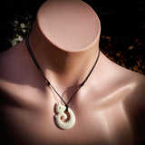 Manaia Koru Bone Carving Pendant Necklace - NZ Maori Inspired