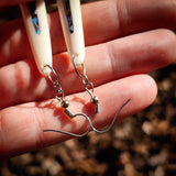 XL Long Oval Drop Bone Carving Earrings