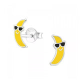 925 Sterling Silver Cool Banana Stud Earrings