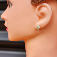 925 Sterling Silver & Colored CZ Ice cream Stud Earrings