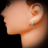 Childrens 925 Sterling Silver & Colored CZ Ice cream Stud Earrings