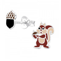 925 Sterling Silver Chipmunk Stud Earrings