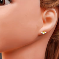 925 Sterling Silver Cute Turtle Stud Earrings
