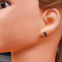 925 Sterling Silver Orca Stud Earrings