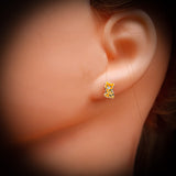 Childrens 925 Sterling Silver Tiger Stud Earrings