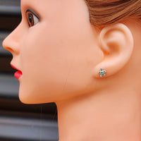 925 Sterling Silver & Turquoise CZ Turtle Stud Earrings