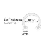 Clear Horseshoe Transparent Piercing Retainer - 16G