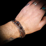 Handmade Copper Wire Wrap & Natural Black Onyx Cuff Bracelet