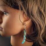 Natural Paua Curved Carving Earrings
