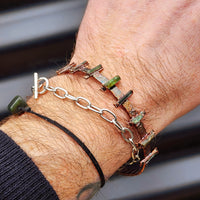 Electroformed Copper & Natural Raw Tourmaline Cuff Bracelet