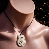 Etched Manaia Bone Carving Pendant Necklace - NZ Maori Inspired