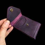 (CLEARANCE) Genuine Leather Fold Over Card Holder - Multiple Color Options