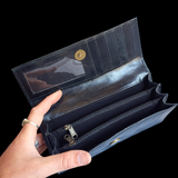 Genuine Leather Clutch Purse - Black