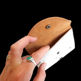 Genuine Leather & Cow Hair Coin Purse - Turquoise