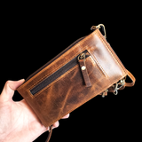 Genuine Leather Gypsy Shoulder Bag - Vintage Brown