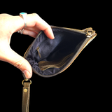 Genuine Leather Hand Tooled Clutch Purse - Brown & Green