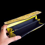 Genuine Leather Hand Tooled Yellow Purse