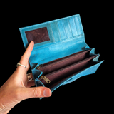 Genuine Leather Purse - Blue