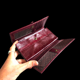 Genuine Leather Purse - Burgundy
