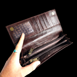 Genuine Leather Purse - Burgundy