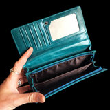 Genuine Leather Purse - Turquoise