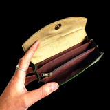 Genuine Leather Purse - Vintage Green