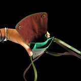 Genuine Leather Small Shoulder Bag - Vintage Green