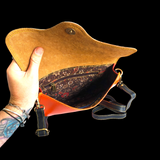 Genuine Leather & Cow Hair Shoulder Handbag - Patchwork Cheetah