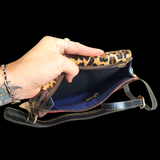 Genuine Leather & Cow Hair Hand bag - Patchwork Leopard