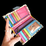 Genuine Leather & Cow Hair Multicolor Patchwork Purse