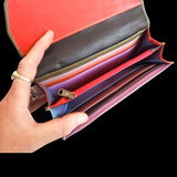 Genuine Leather & Cow Hair Patchwork Purse