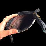 Genuine Leather & Cow Hair Patchwork Shoulder Bag - Black, Tan, Cow Hair