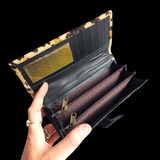 Genuine Leather &Cow Hair Purse - Black Leopard